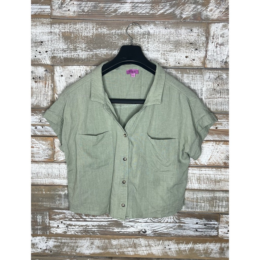 Miami for Francescas Womens Green Top M